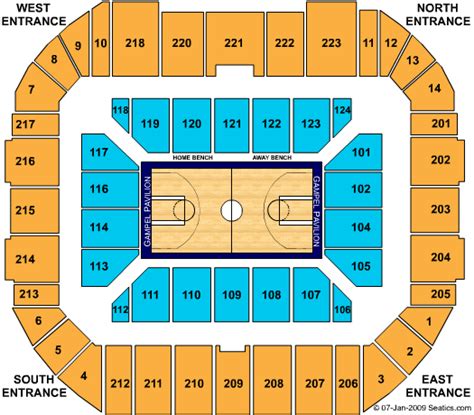 Harry a. . Gampel pavilion seating chart with rows